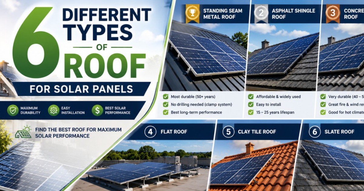 Can Solar Panels Be Installed on Any Roof: 6 different types