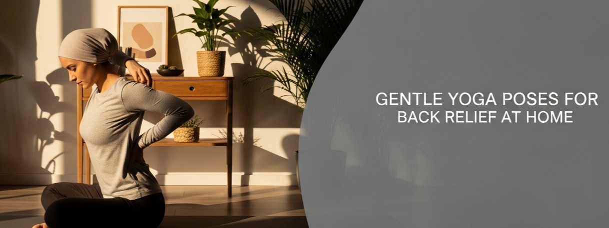 Slide image showing Yoga Poses for Back Pain Relief